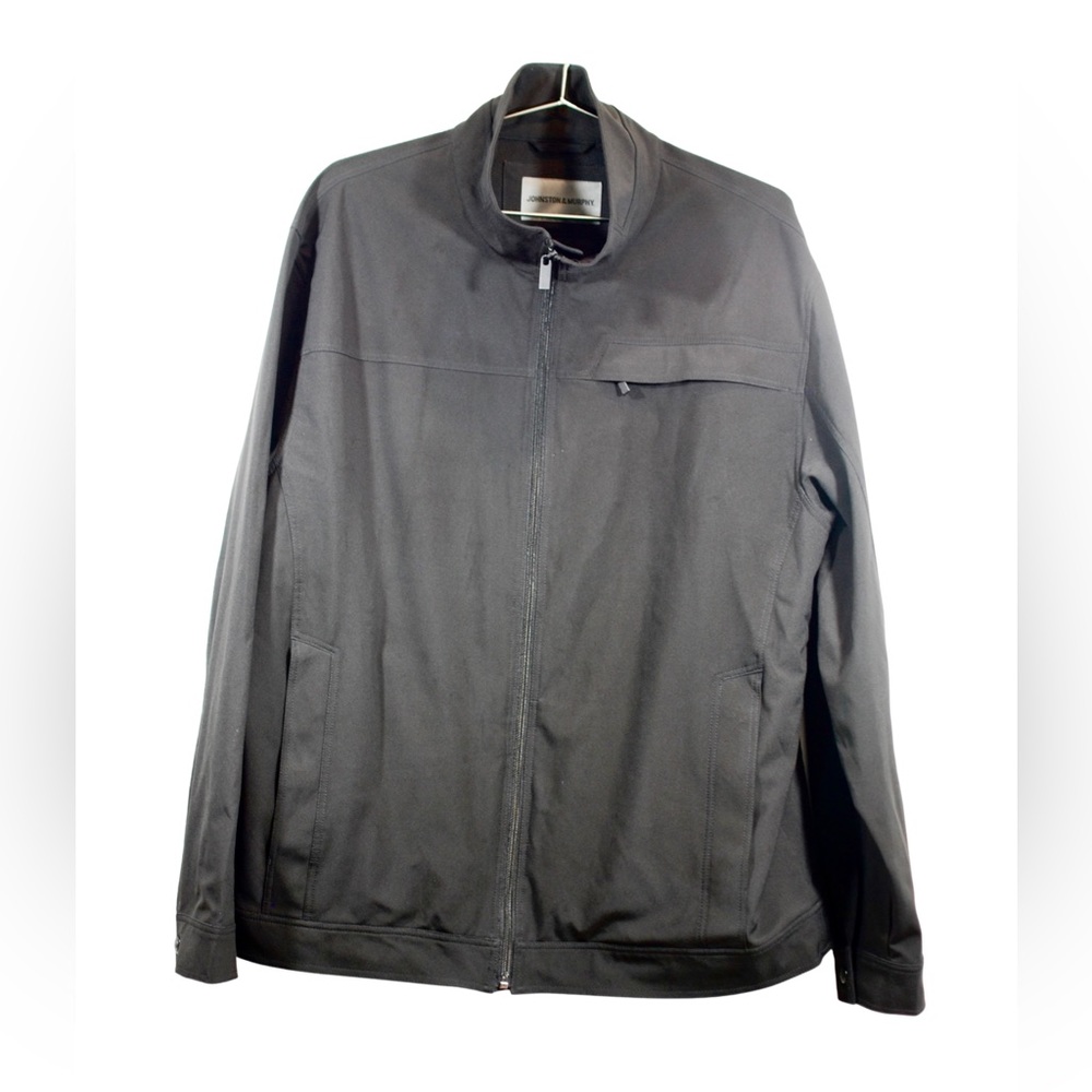Johnston & Murphy Black Jacket Men's XL Lightweight Soft Shell Full Zip NWOT